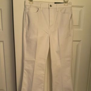 Ladies white flare jeans